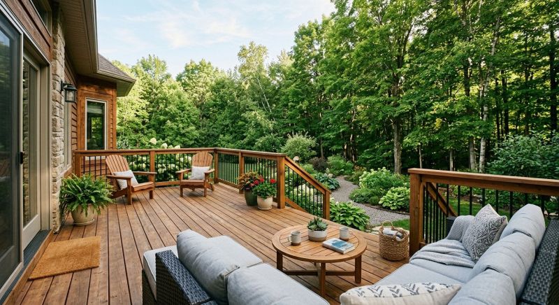 Redwood Deck Installation in Worcester, MA